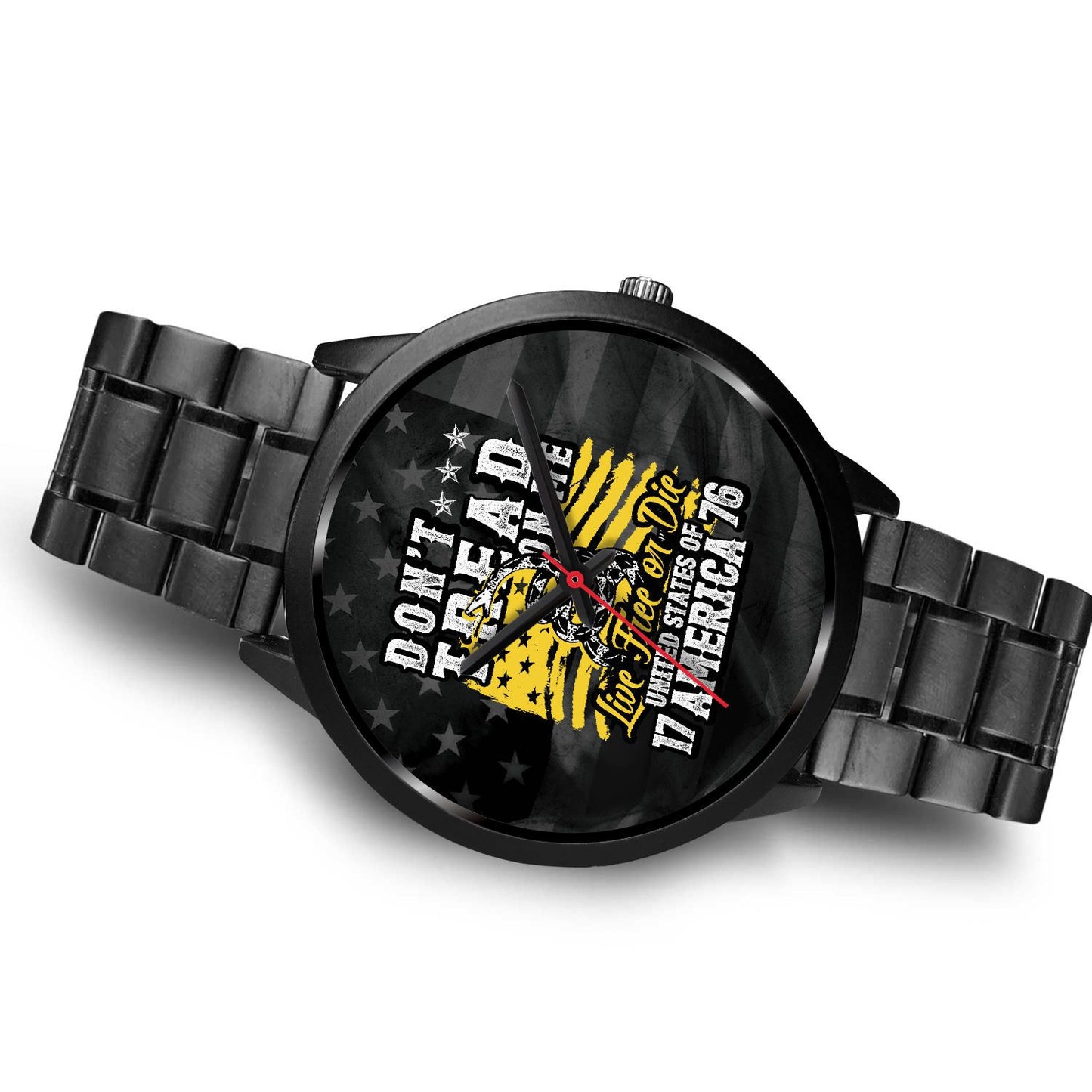 Don't Tread on Me Custom Stainless Steel Watch - Perfenq