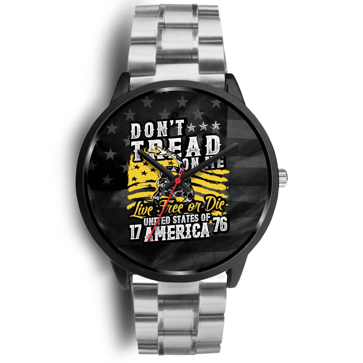 Don't Tread on Me Custom Stainless Steel Watch - Perfenq