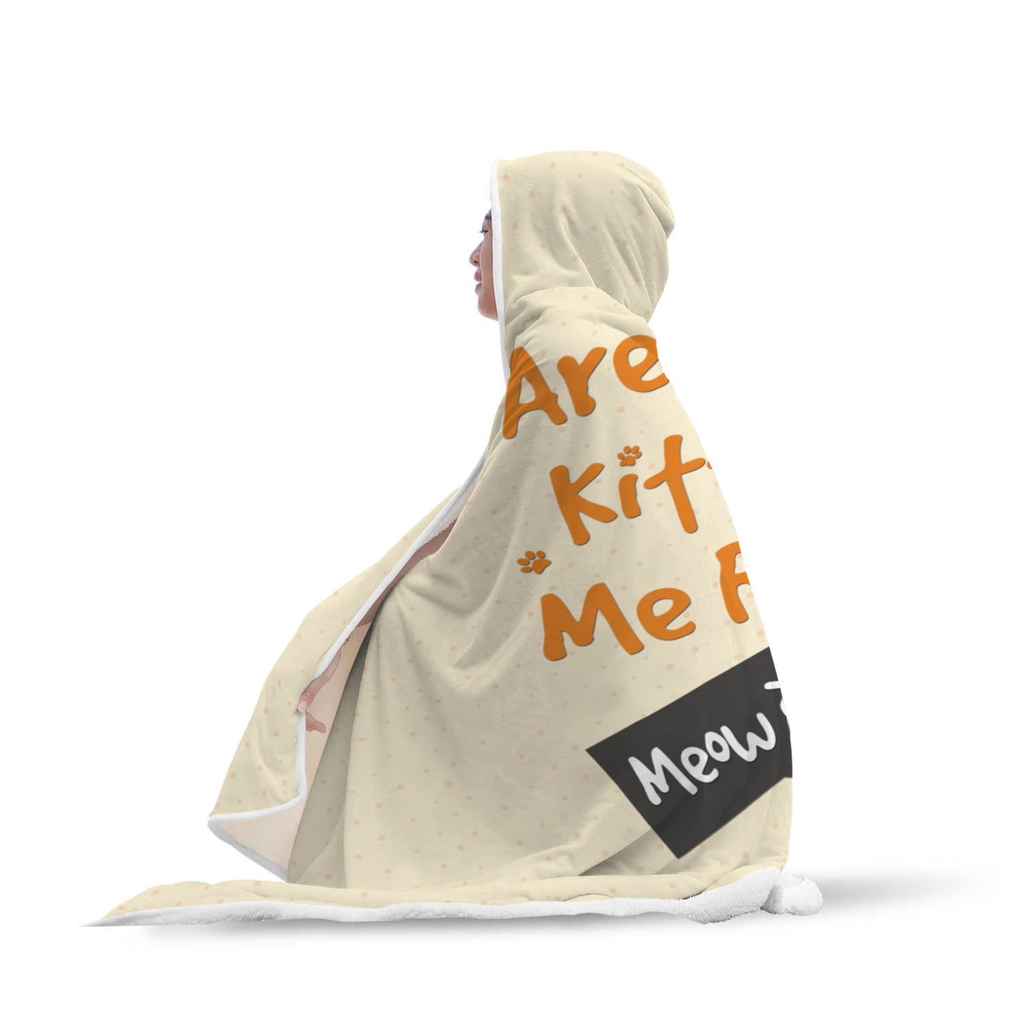 Are You Kitten Me Hooded Blanket - Perfenq