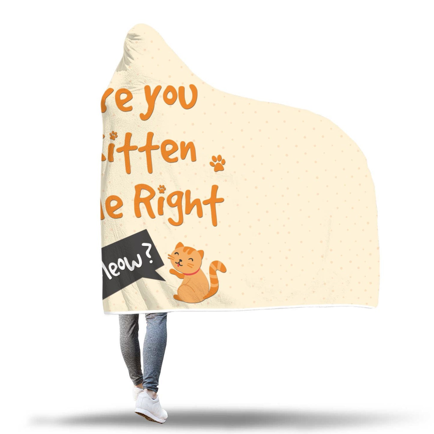 Are You Kitten Me Hooded Blanket - Perfenq
