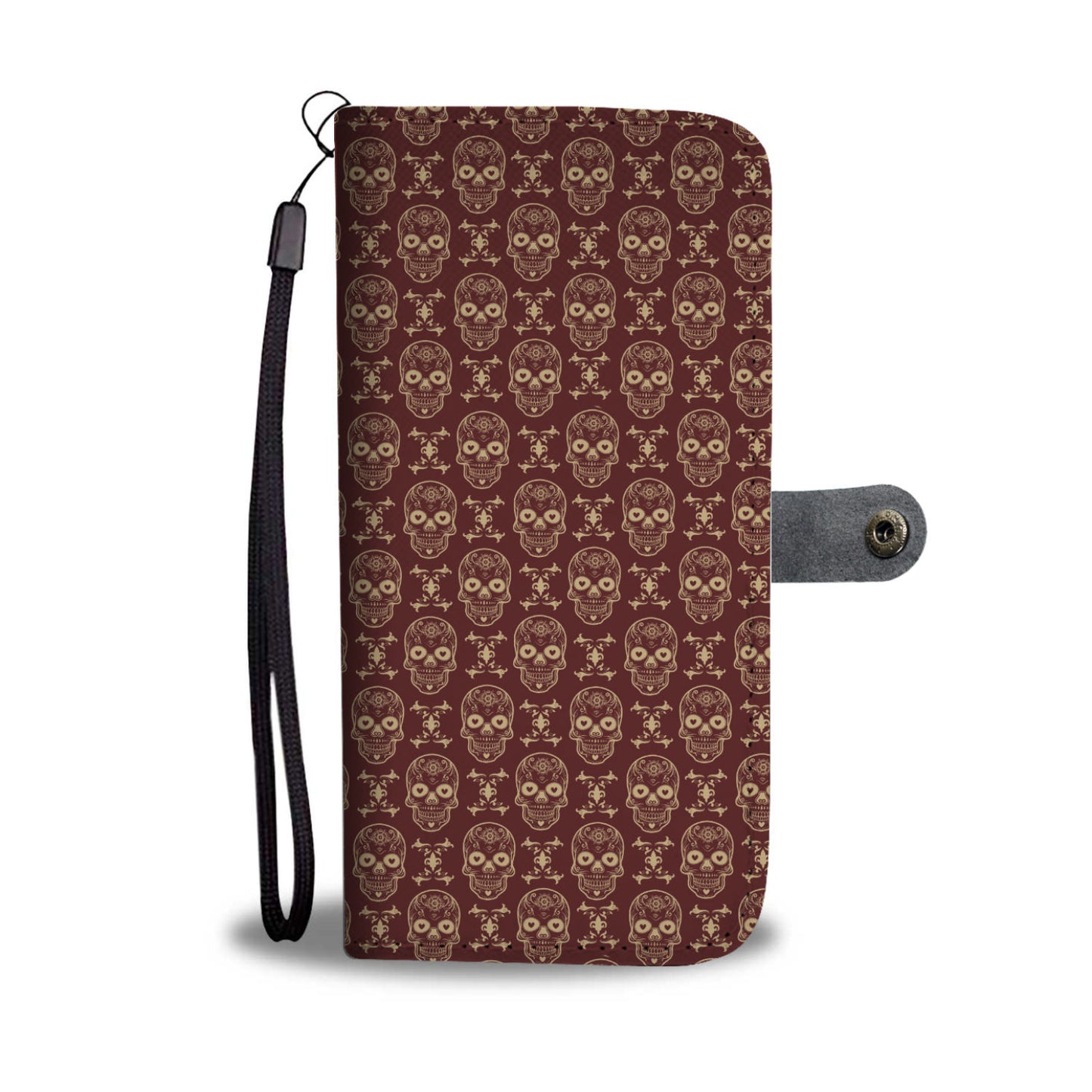 Skull Pattern Phone Wallet Case