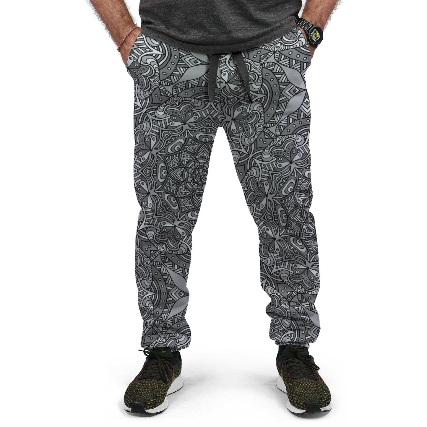 Grey Custom Designed Joggers - Perfenq