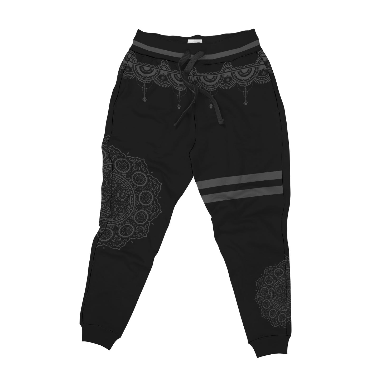 Black Geometry Custom Made Joggers - Perfenq