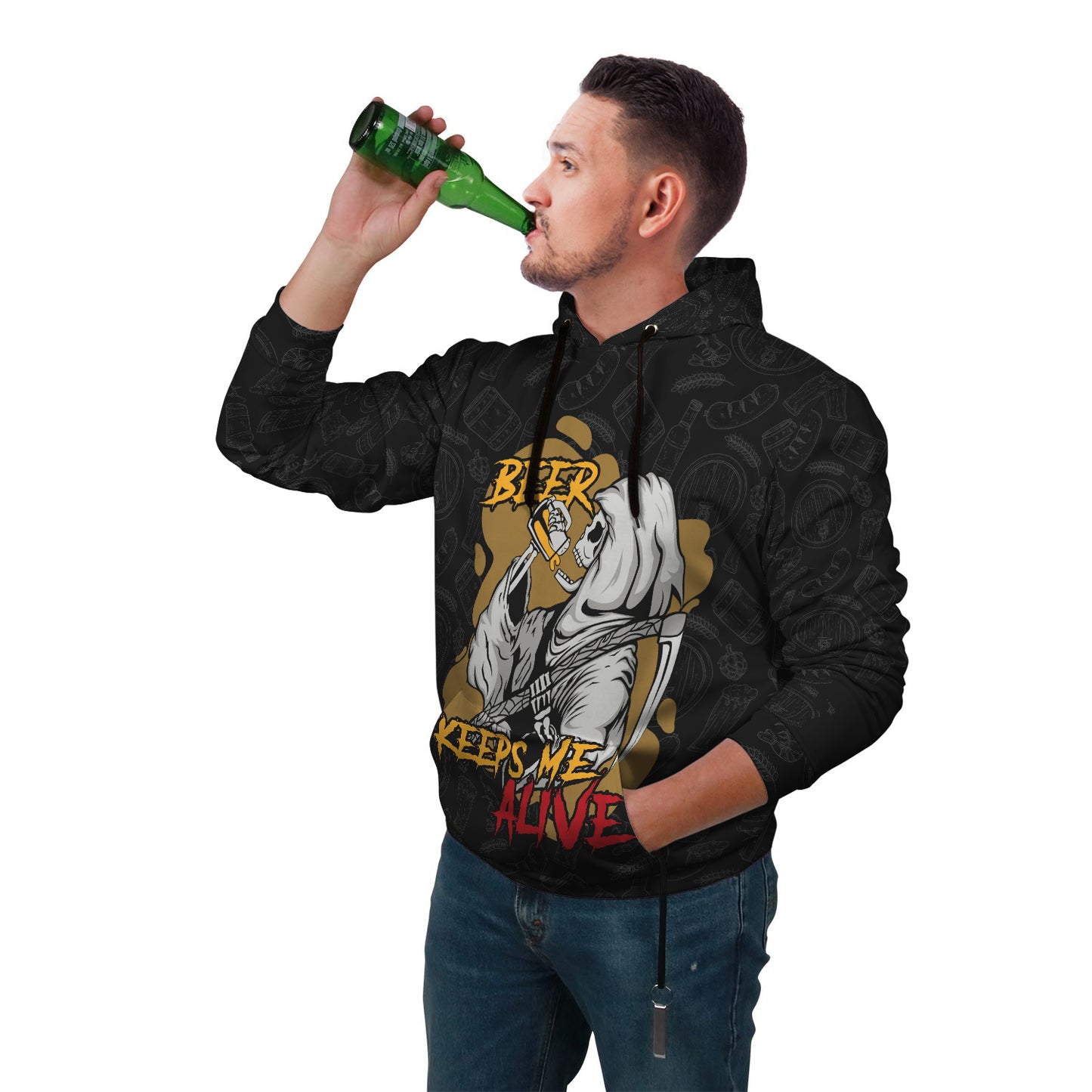 Beer Keeps Me Alive Hoodie - Perfenq