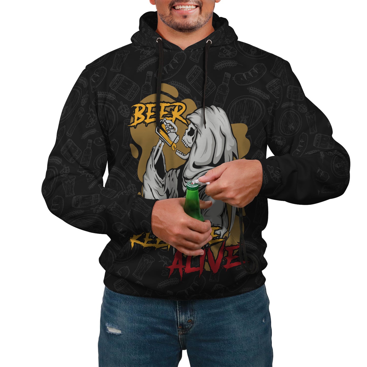 Beer Keeps Me Alive Hoodie - Perfenq