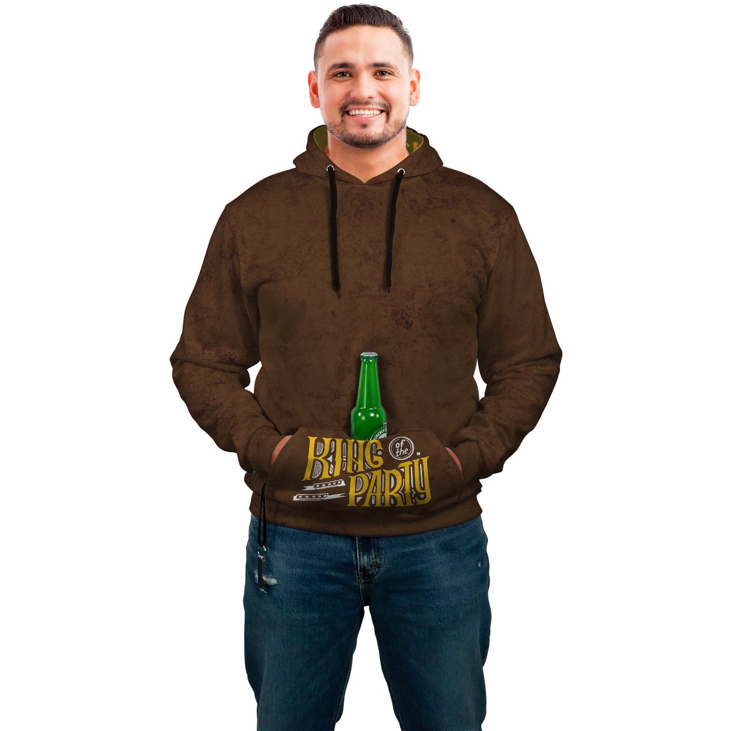 Brown & Yellow Beer Hoodie - Perfenq