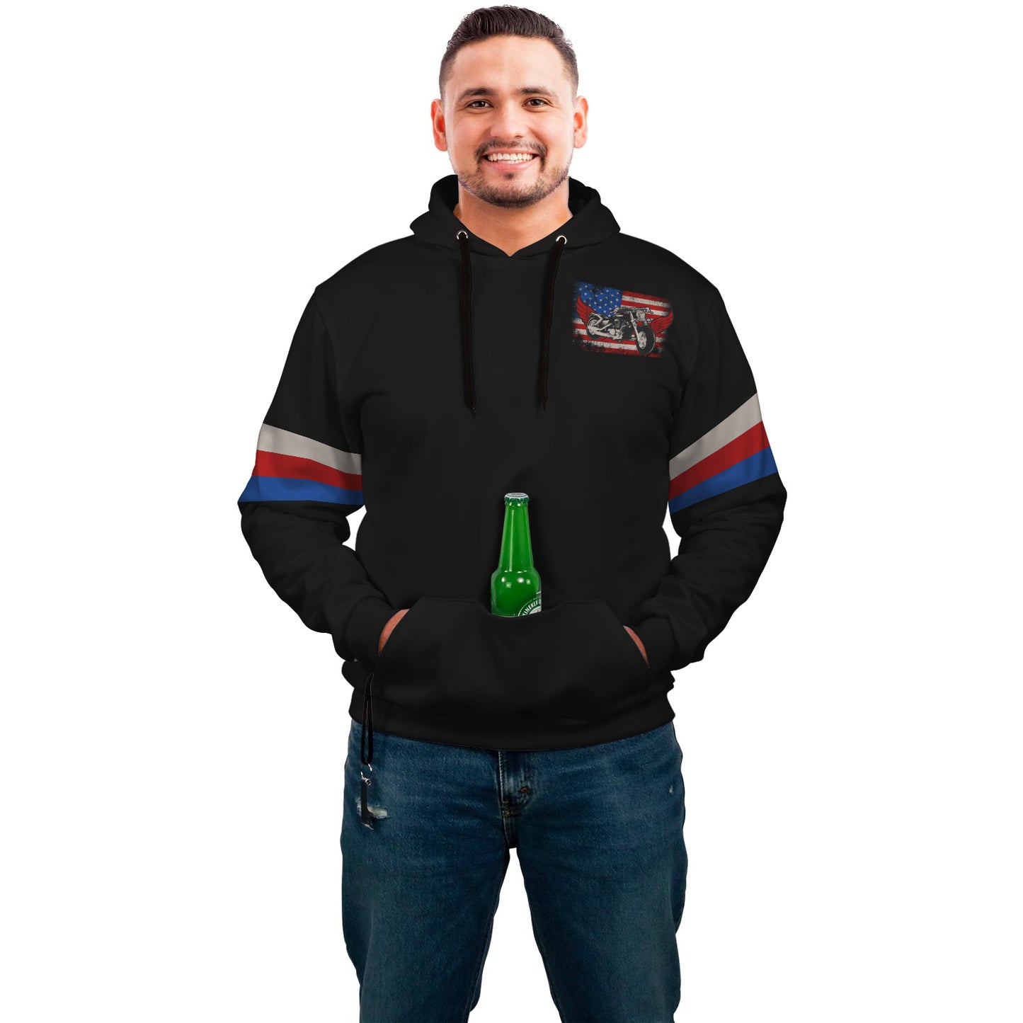 USA Beer Bike Rider Hoodie - Perfenq