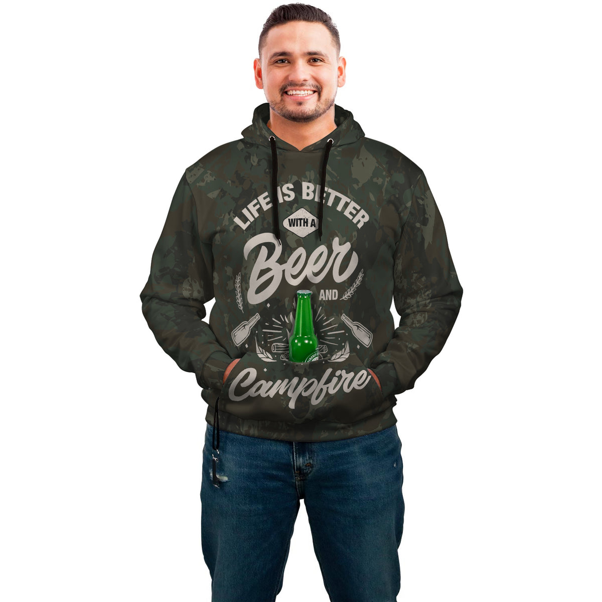 Life Better with Beer & Campfire Hoodie - Perfenq
