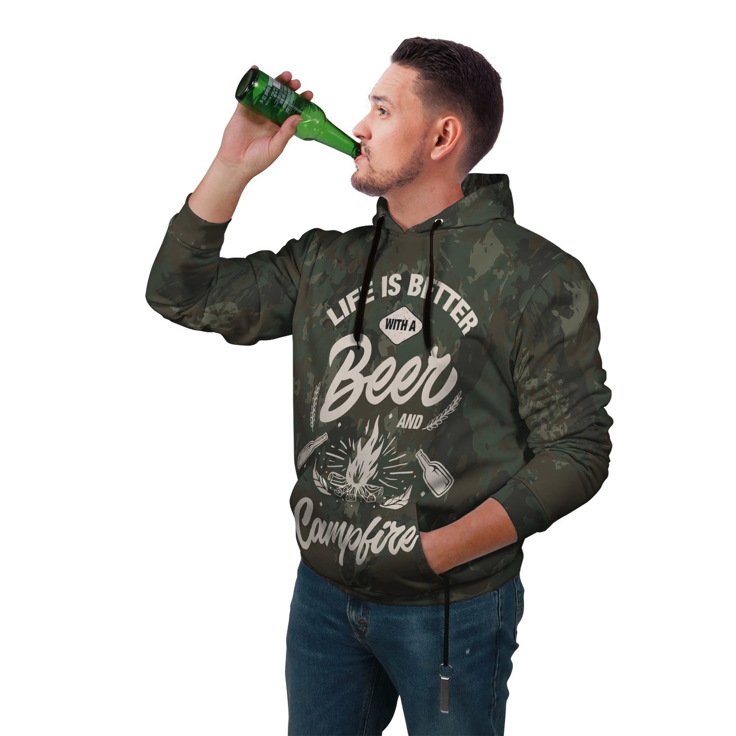 Life Better with Beer & Campfire Hoodie - Perfenq