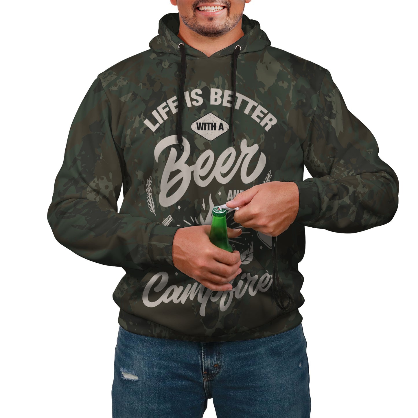 Life Better with Beer & Campfire Hoodie - Perfenq