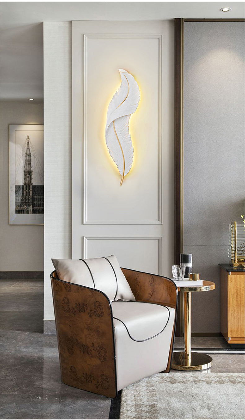 Modern Luxury Feather LED Lights For Wall