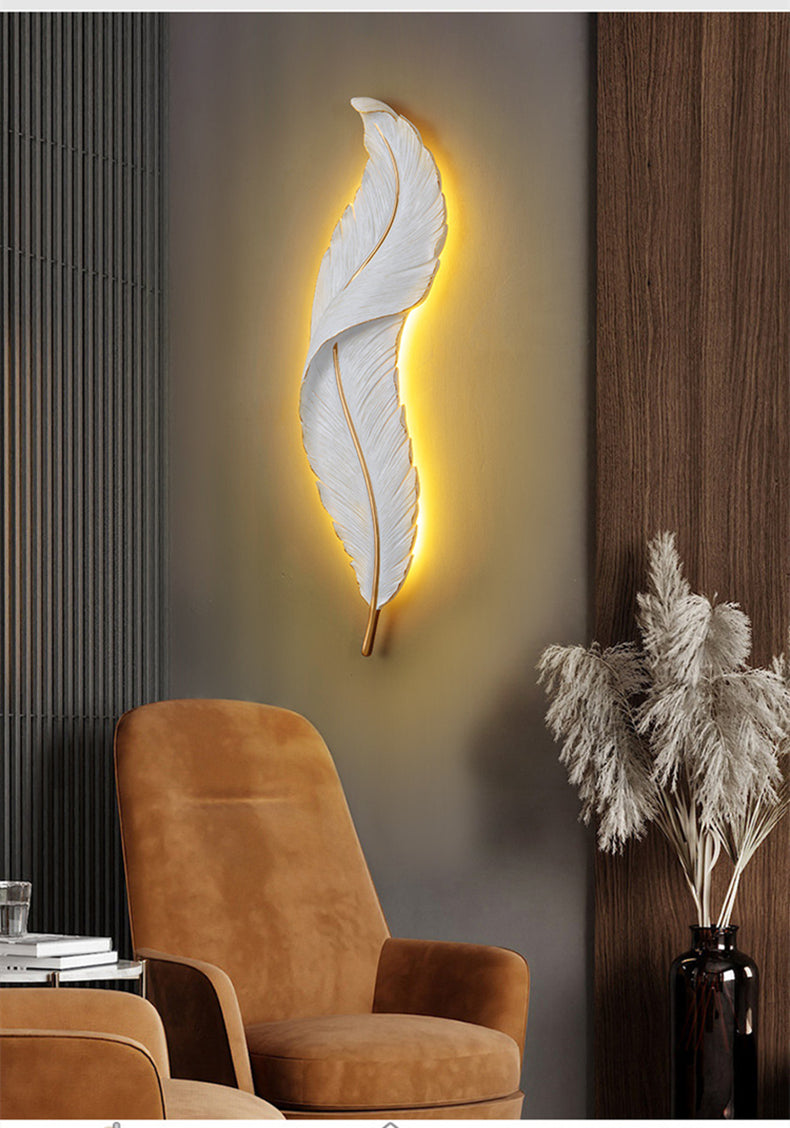 Modern Luxury Feather LED Lights For Wall