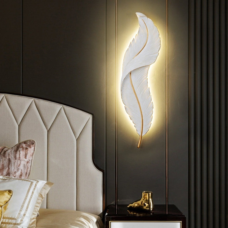 Modern Luxury Feather LED Lights For Wall