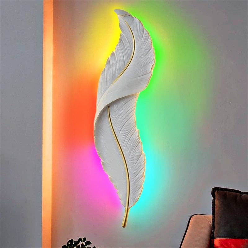 Modern Luxury Feather LED Lights For Wall