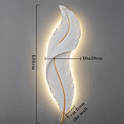Modern Luxury Feather LED Lights For Wall