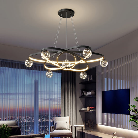 Modern Minimalist LED Ceiling Chandelier for Living Room, Bedroom, or Dining Room