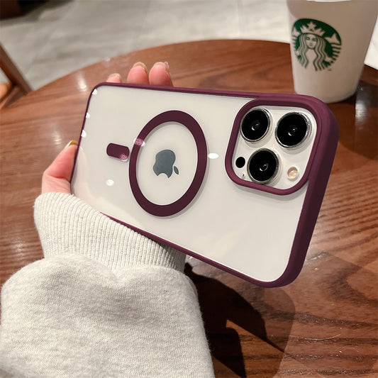 iPhone 16-15 Series Luxury Magsafe Magnetic Wireless Charging Case Shockproof Transparent Cover