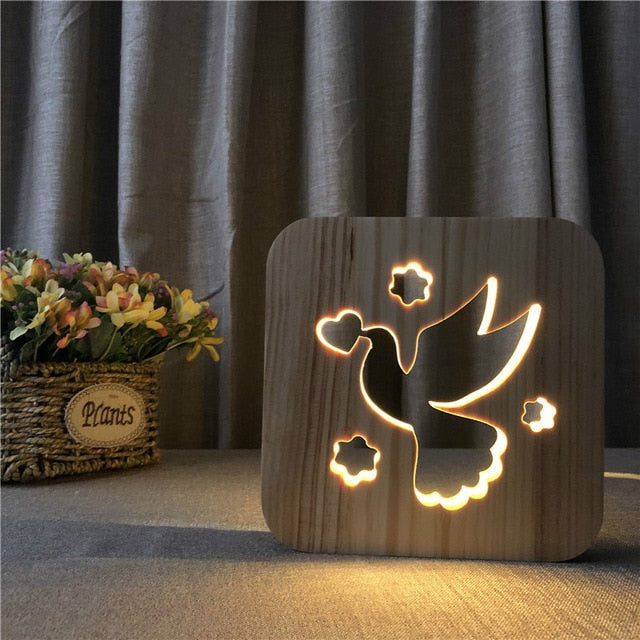 USB Wooden Dog Paw Lamp