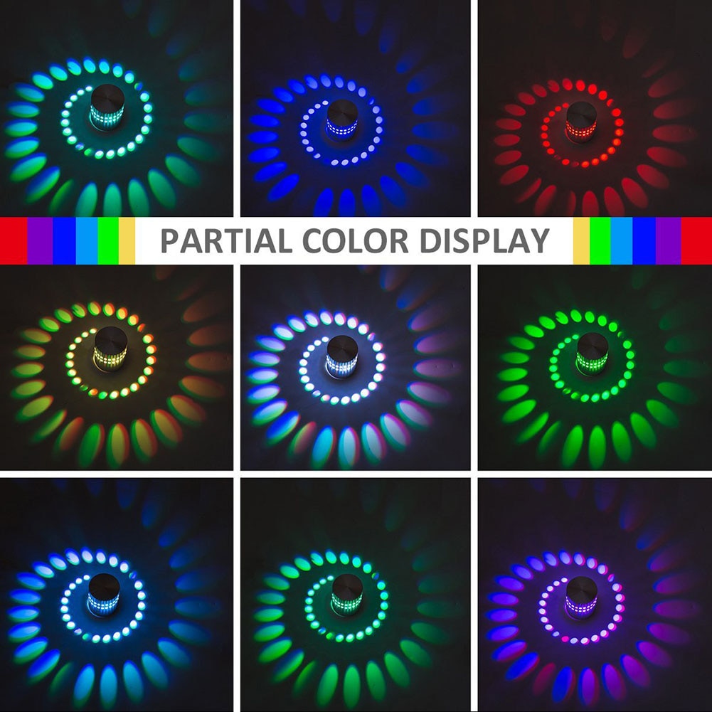 RGB Spiral Hole LED Wall Light