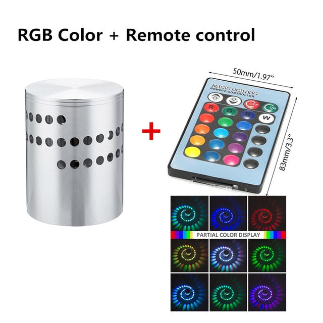 RGB Spiral Hole LED Wall Light