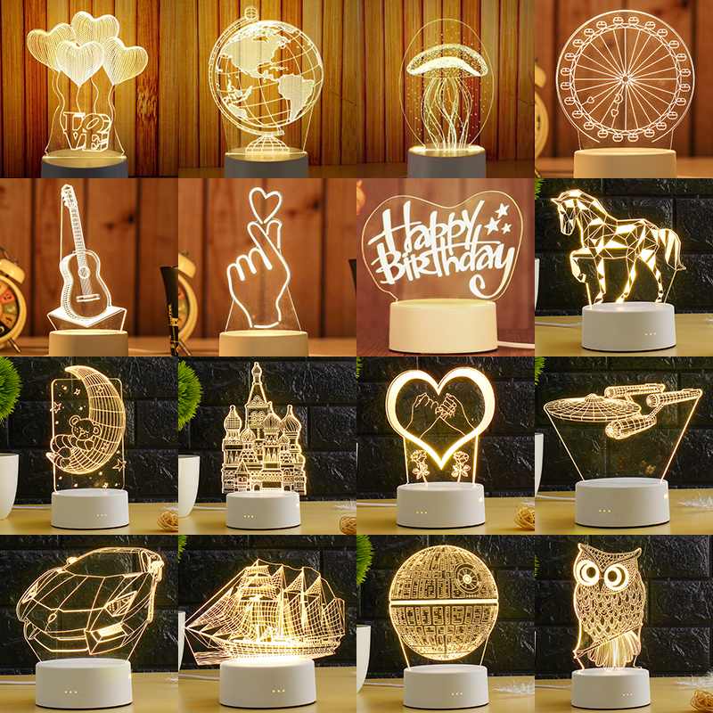 3D Transparent LED Night Lamps