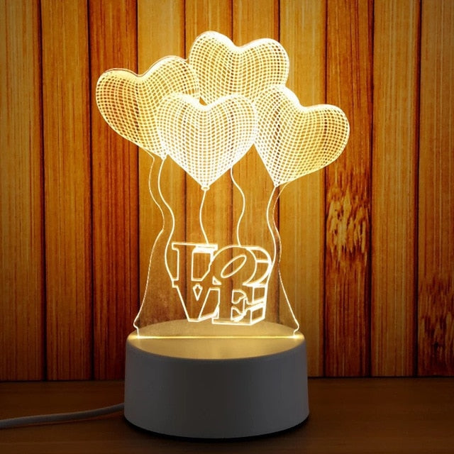 3D Transparent LED Night Lamps