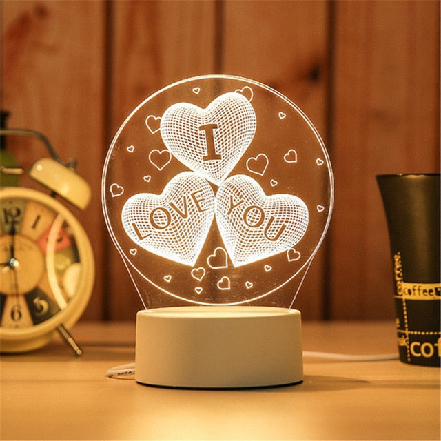 3D Transparent LED Night Lamps