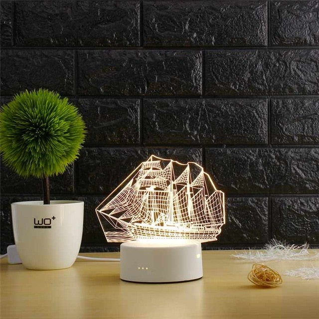 3D Transparent LED Night Lamps