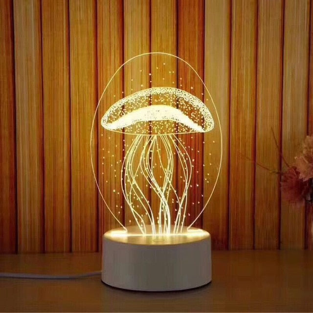 3D Transparent LED Night Lamps