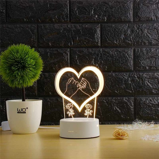 3D Transparent LED Night Lamps