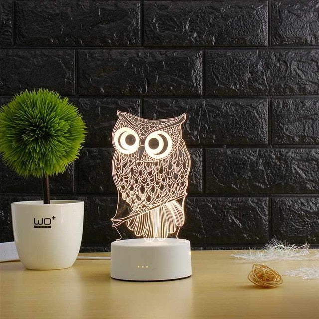 3D Transparent LED Night Lamps