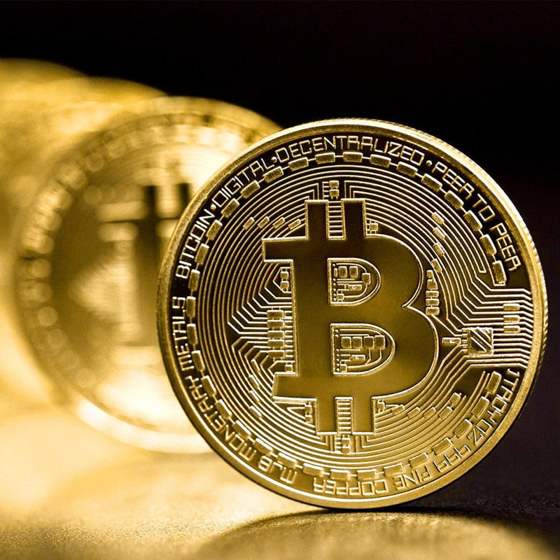 Gold & Silver Plated Bitcoin Coin (Metal)