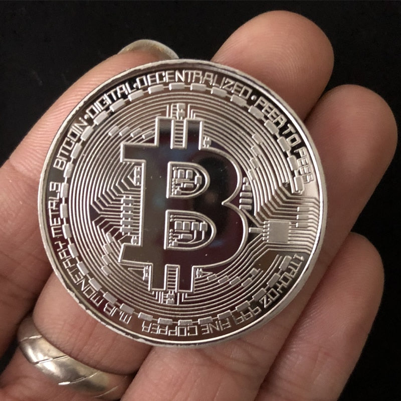 Gold & Silver Plated Bitcoin Coin (Metal)