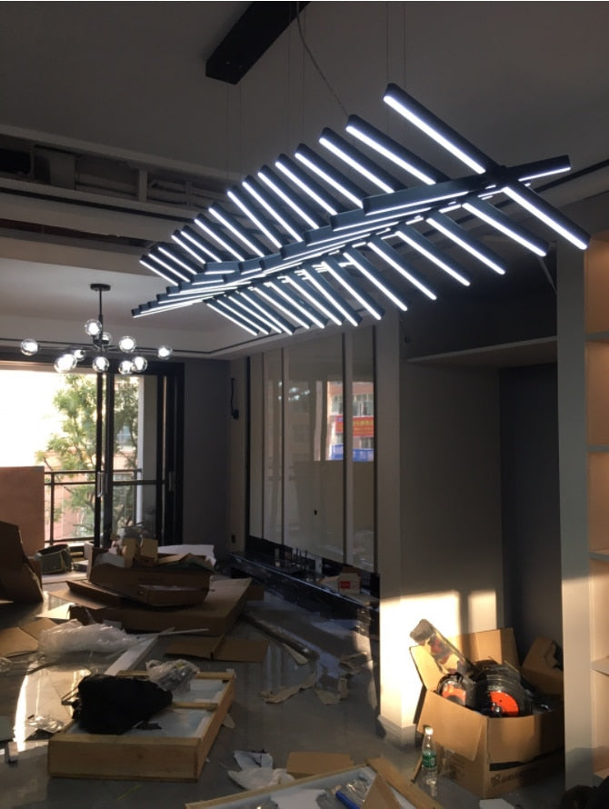 Modern LED Chandelier Lighting Nordic Black/White Office Pendant Lamps