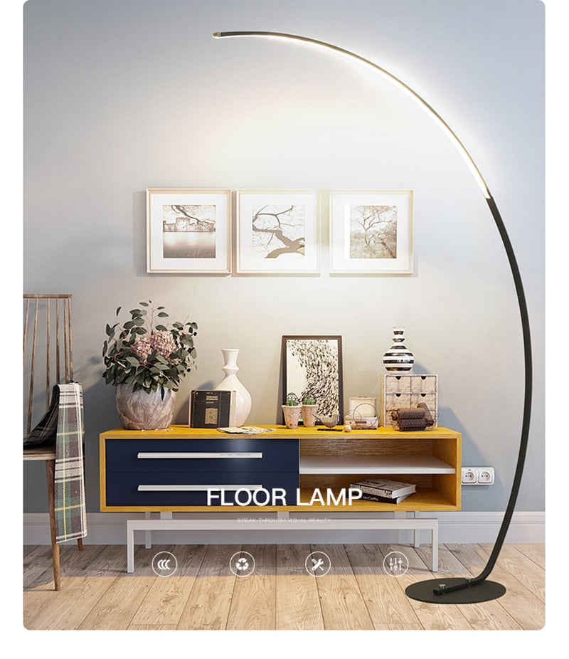 Modern Luxury Curved LED Floor Lamp