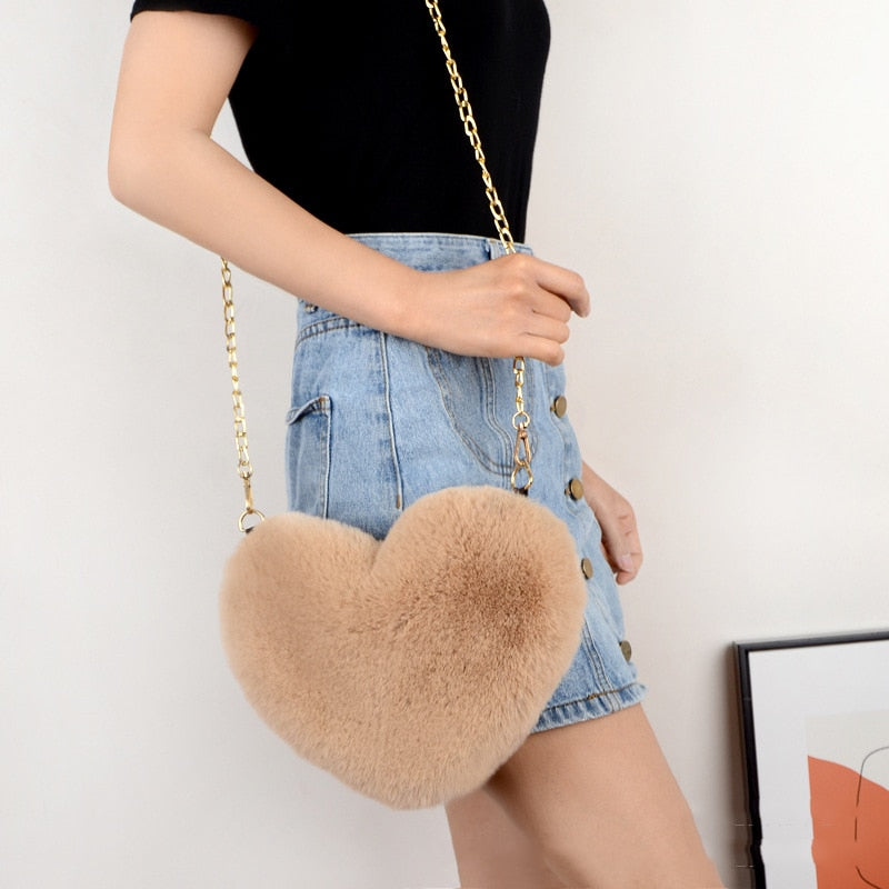 Women's Heart Shaped Crossbody Wallet Purse Shoulder Bag