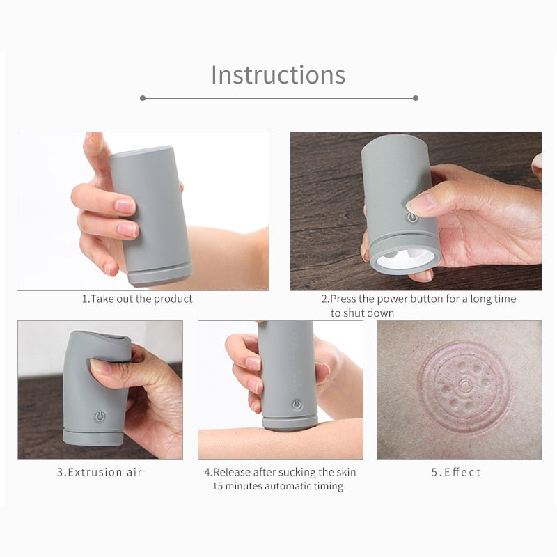 Portable Smart Electric Neck and Back Massager Cupping and Pulse Full Body Massage Relaxation
