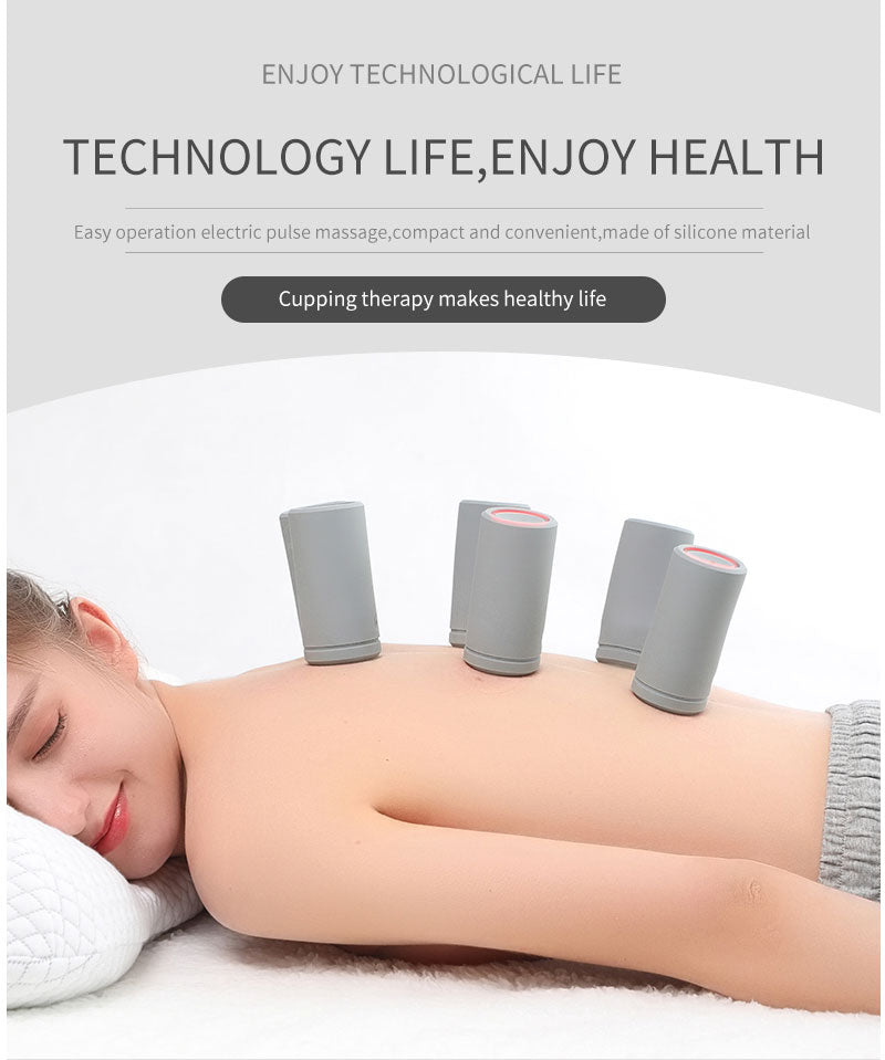 Portable Smart Electric Neck and Back Massager Cupping and Pulse Full Body Massage Relaxation