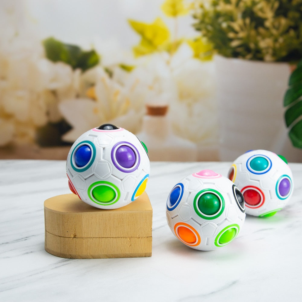 Antistress Cube Rainbow Ball Puzzles Football Magic Cube Educational Learning Toys