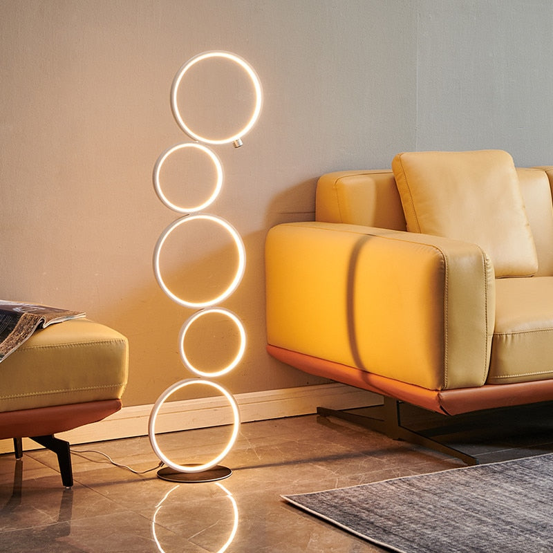 Modern Luxury Ring Touch Switch LED Floor Lamp