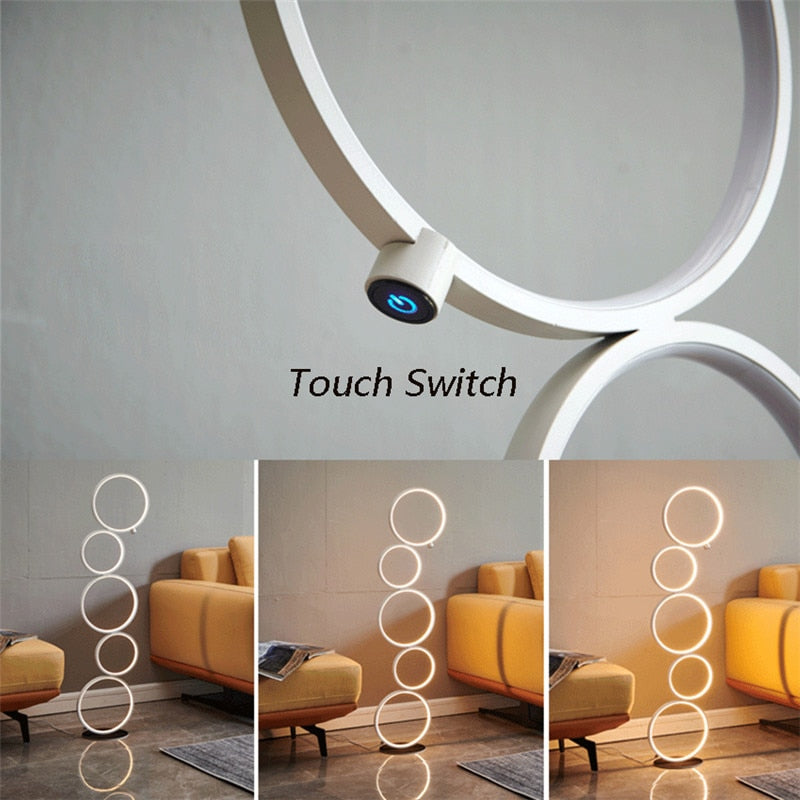 Modern Luxury Ring Touch Switch LED Floor Lamp