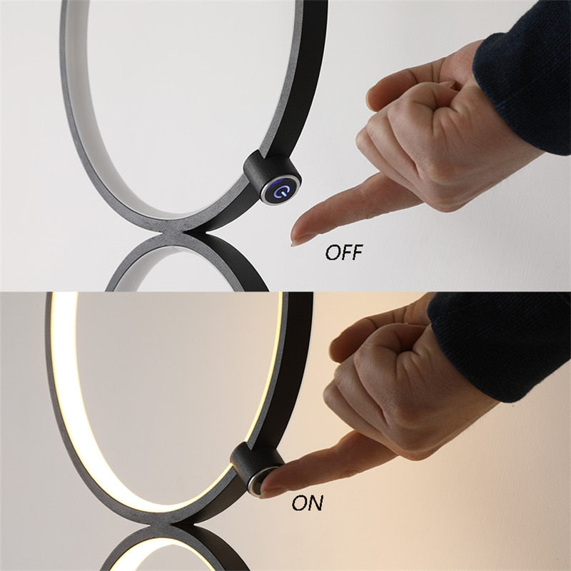 Modern Luxury Ring Touch Switch LED Floor Lamp