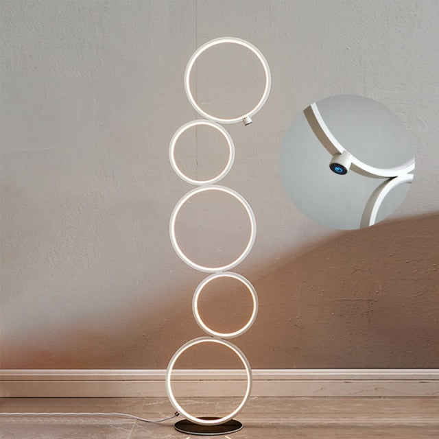 Modern Luxury Ring Touch Switch LED Floor Lamp