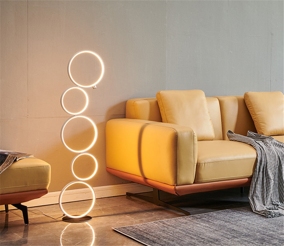 Modern Luxury Ring Touch Switch LED Floor Lamp