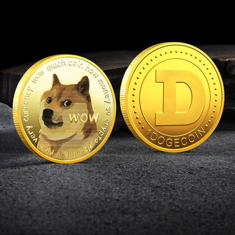 Dogecoin Silver & Gold Plated Metal Coin