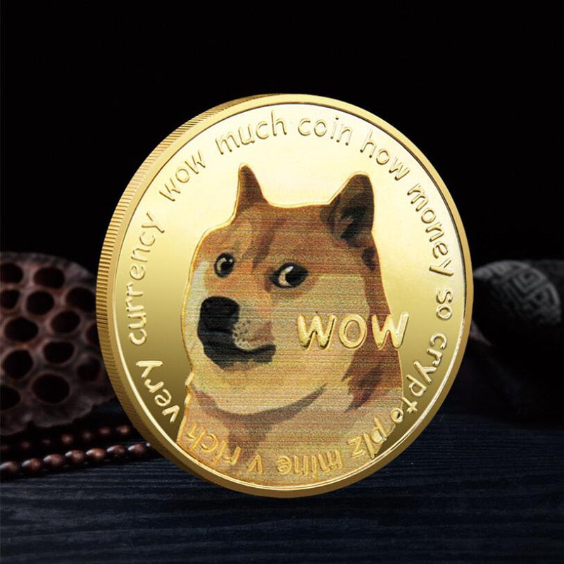 Dogecoin Silver & Gold Plated Metal Coin