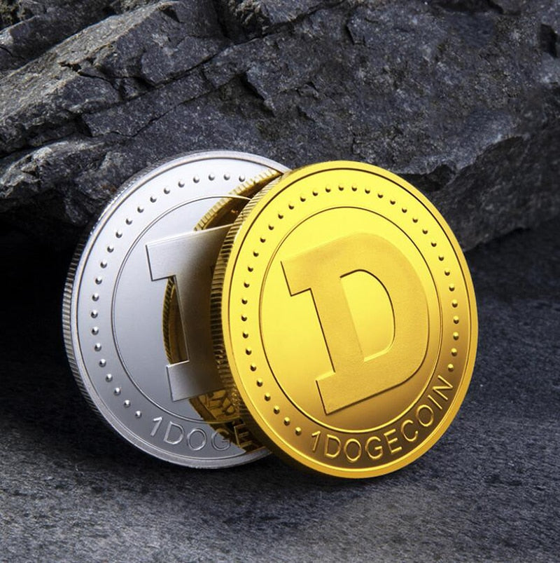 Dogecoin Silver & Gold Plated Metal Coin