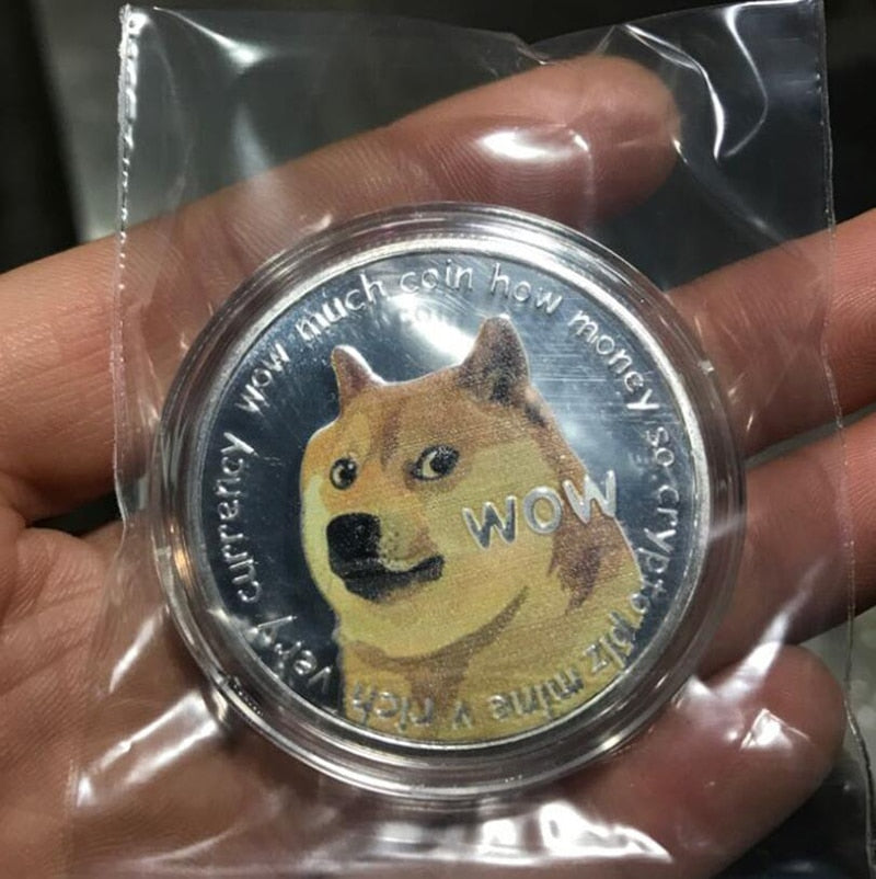 Dogecoin Silver & Gold Plated Metal Coin