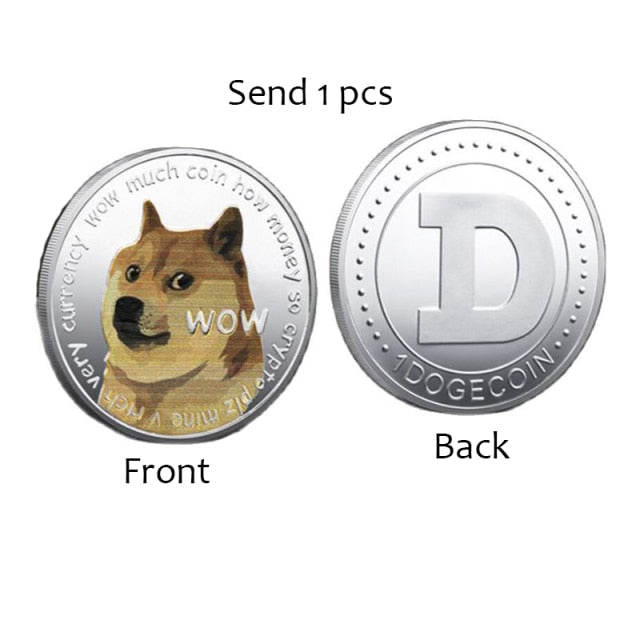 Dogecoin Silver & Gold Plated Metal Coin