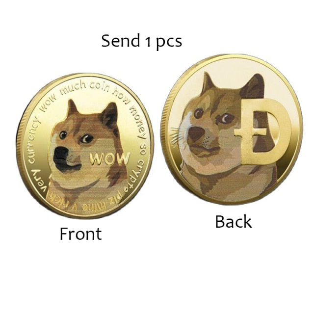 Dogecoin Silver & Gold Plated Metal Coin